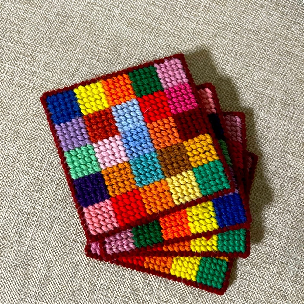 Unique Coasters, Handmade, Vintage 70s, 80s